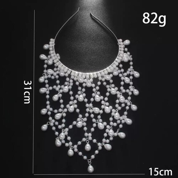 Stunning Drip Hair Net Headpiece - Picture 2 of 4